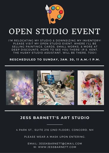 Open Studio Event Sun Jan 30 11 am1 pm